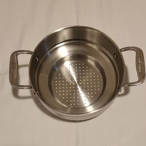 All-Clad Stainless Steel Steamer Basket Strainer Insert Pot, Two Handles